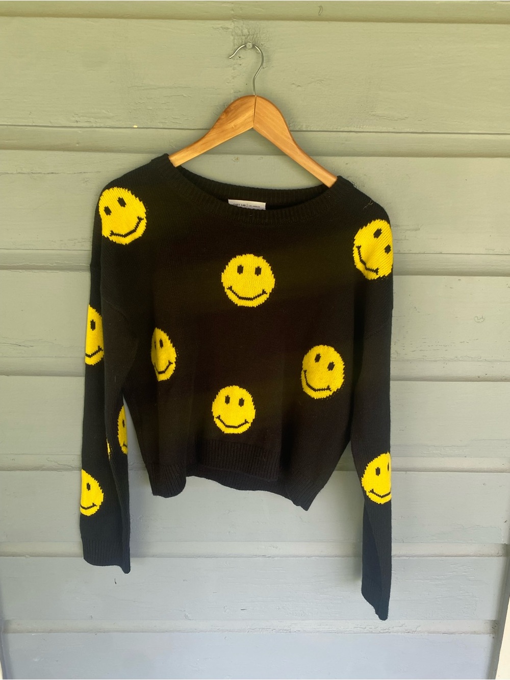 Grey Lab Smiley Sweater Sz L